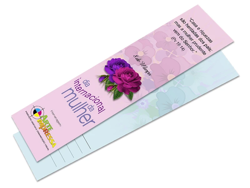 Marcador de Livro / Couchê 250g / U.V Total Frente